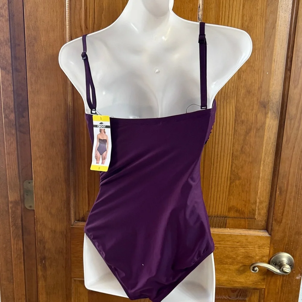DKNY Plum Purple One-Piece Swim - Picture 5 of 8